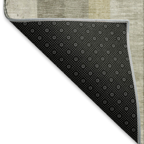 10' X 14' Taupe Beige And Tan Striped Washable Area Rug With UV Protection