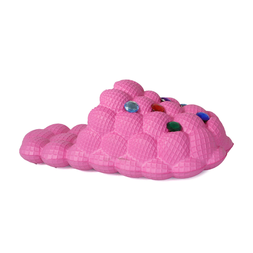 Yoki Womens Bubble Rhinestone badge Spa Pool Slipper sandals