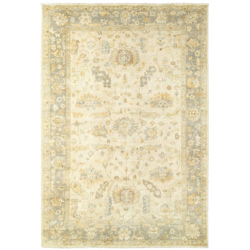 10' X 14' Beige And Gray Wool Oriental Hand Knotted Area Rug