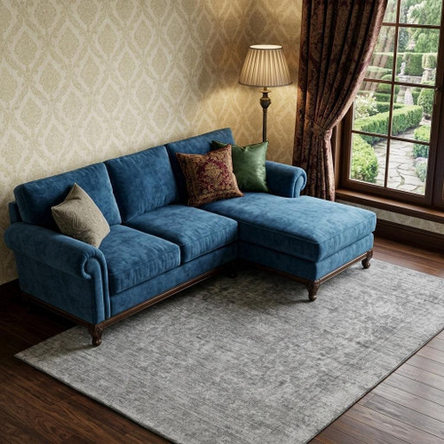 9' X 12' Gray And Silver Oriental Washable Area Rug With UV Protection