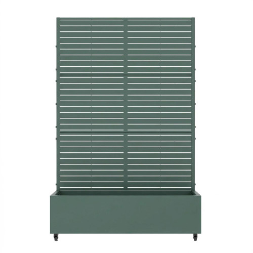 73" X 47" Green Striped Galvanized Metal Rectangular Planter Box