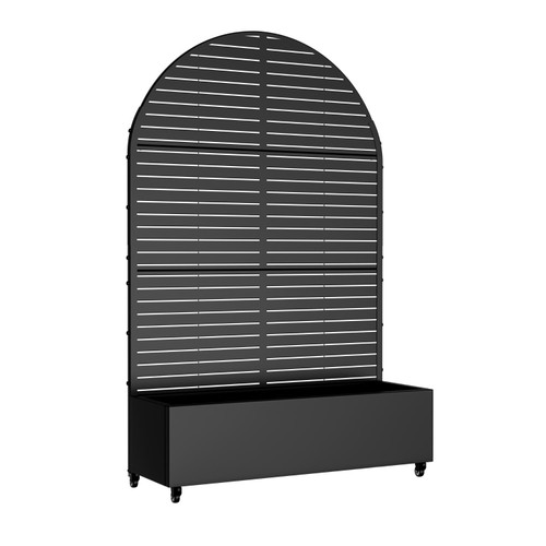 73" X 47" Black Striped Galvanized Metal Oval Planter Box