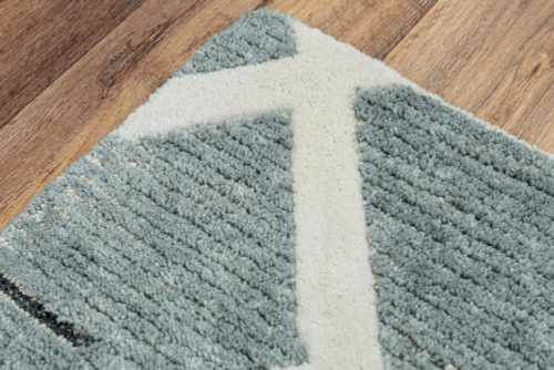 9' X 12' Charcoal And Ivory Geometric Hand Tufted Area Rug