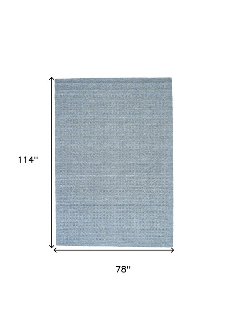 7' X 10' Denim Blue Wool Area Rug