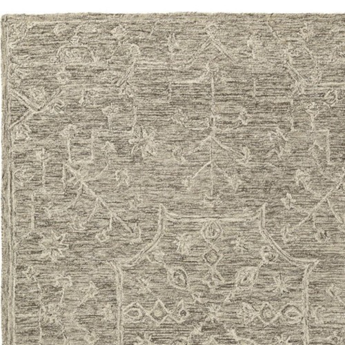 5' X 8' Brown And Tan Wool Floral Hand Tufted Area Rug