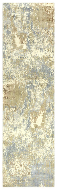 10' Beige Gray And Ivory New Zealand Lambs Wool Abstract Hand Carved Handmade Area Rug