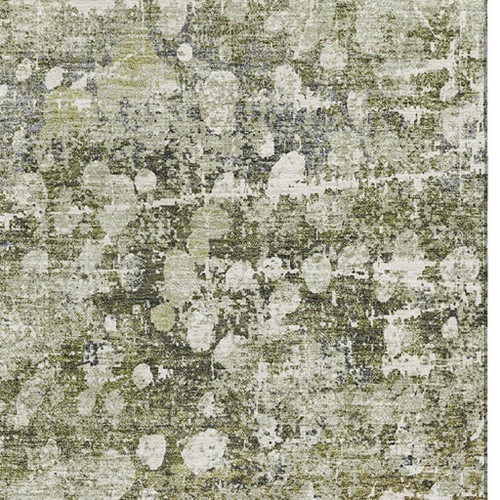 10' X 14' Olive Green And Gray Abstract Washable Area Rug With UV Protection