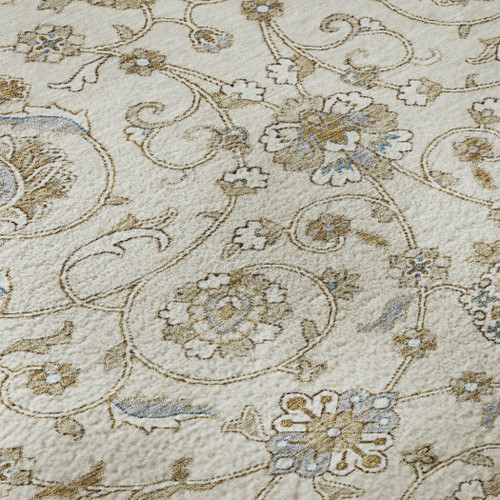 10' X 14' Ivory Copper And Gray Moroccan Washable Area Rug With UV Protection