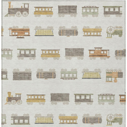 10' X 14' Ivory And Linen Abstract Washable Indoor Outdoor Area Rug