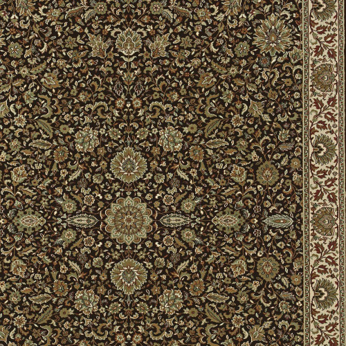 7' X 10' Brown And Ivory Oriental Area Rug