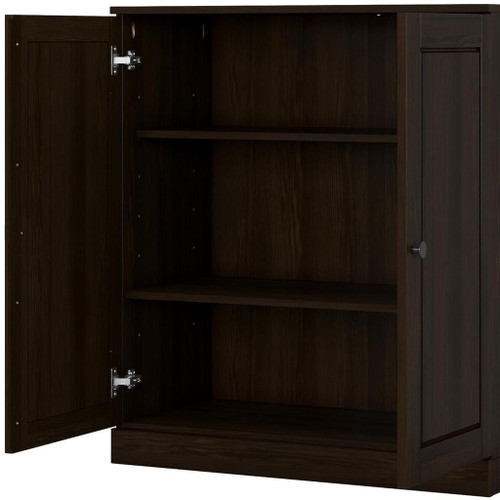 32" Espresso Solid Wood Raised Panel Double Door Linen Cabinet