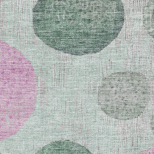 9' X 12' Sage And Blush Geometric Washable Area Rug With UV Protection