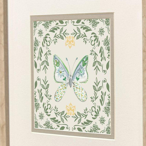 Set Of Two Ornate Butterfly II Set of Set Brown Framed Wall Art