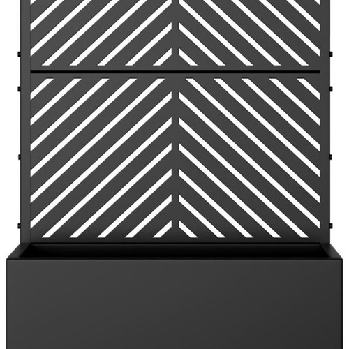 Set of Two Black Striped Galvanized Metal Oval Planter Box
