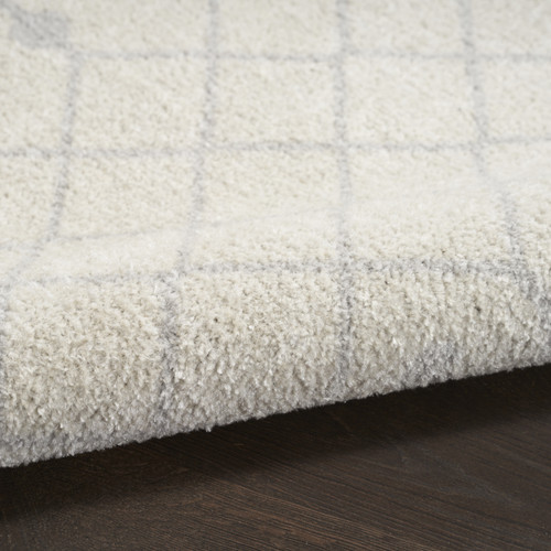 9' X 12' Gray and Ivory Moroccan Power Loom Washable Area Rug