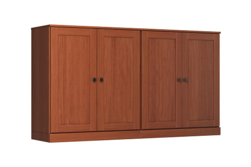 64" Coffee Solid Wood Four Drawer Sideboard With Four Doors