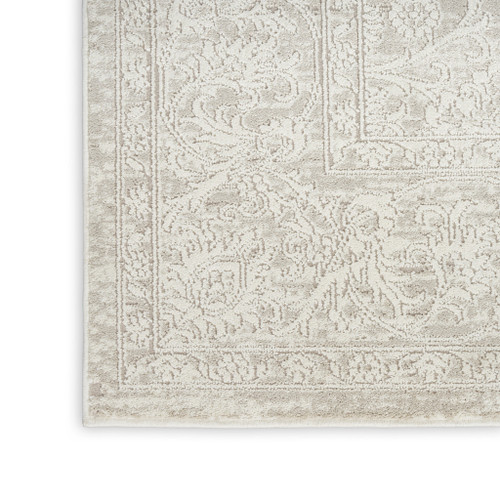 5' X 7' Ivory And Beige Floral Distressed Non Skid Area Rug