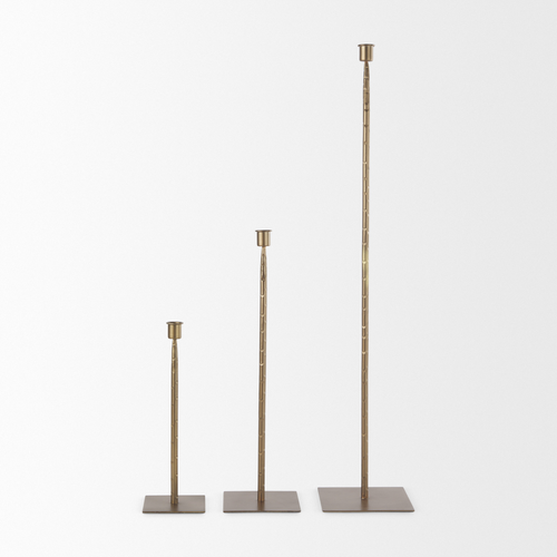 30" Gold Metal Floor Taper Candlestick