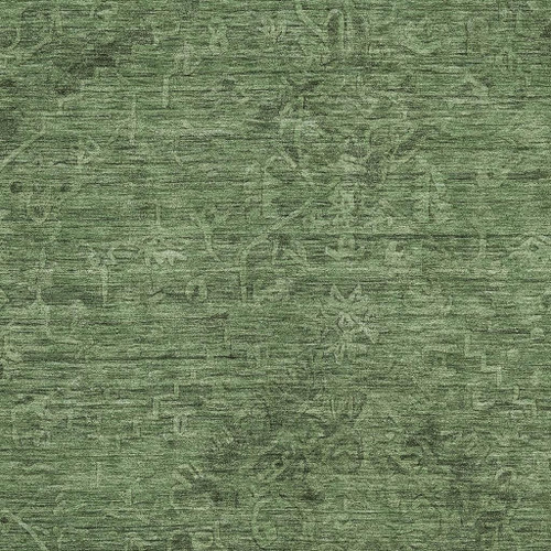 3' X 5' Fern Green And Emerald Medallion Washable Area Rug With UV Protection
