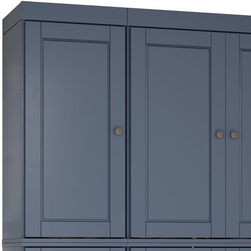 72" French Blue Solid Wood 8 Pantry Or Storage Closet