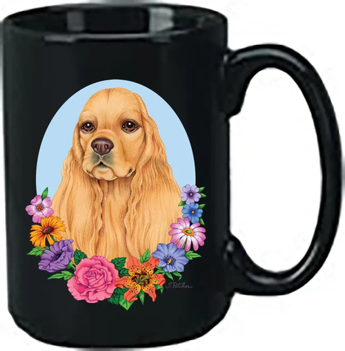 Cocker Spaniel Buff - Best of Breed Ceramic 15oz Coffee Black Mug