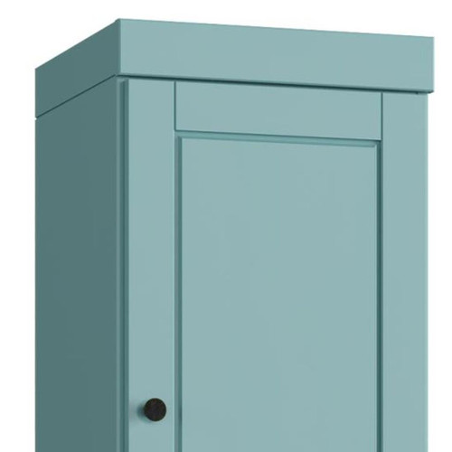 17" Aqua Solid Wood Free Standing Double Door Linen Cabinet