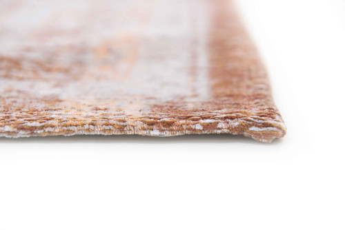 8' X 11' Orange And White Medallion ,Washable, Area Rug