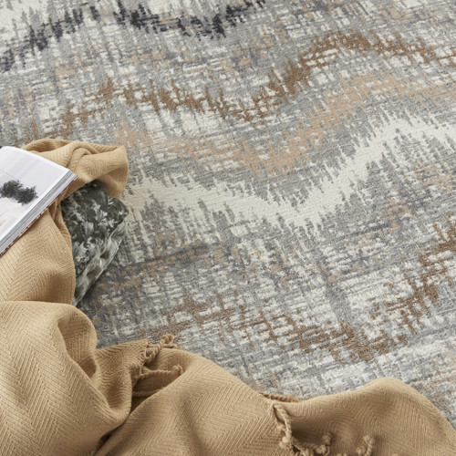 4' X 6' Gray Chevron Area Rug