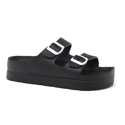 BRENNA Women's Open Toe Platform Sandal With Double Buckle
