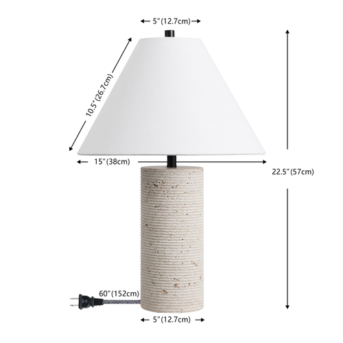 23" Beige Novelty Table Lamp With Empire Shade