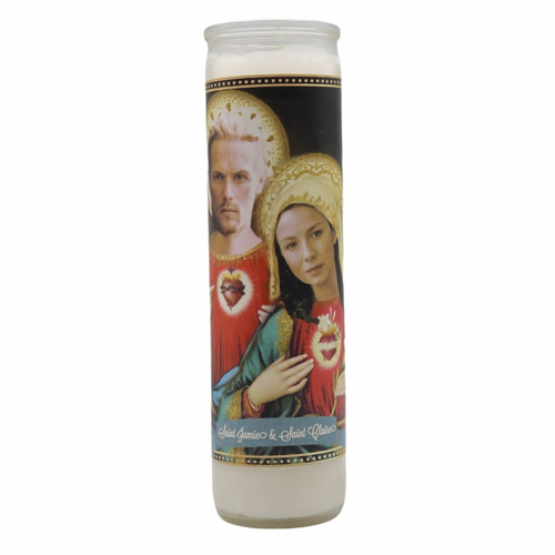 Outlander Jamie and Claire Devotional Prayer Saint Candle