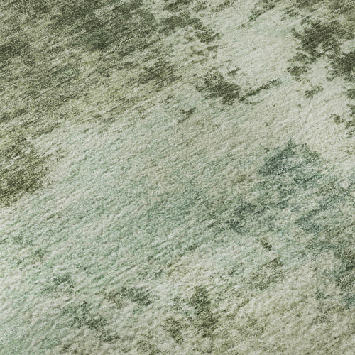 5' X 8' Sage And Fern Green Abstract Washable Area Rug With UV Protection