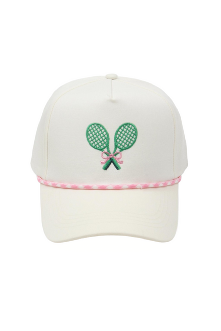 Embroidered Tennis Racquet Cap