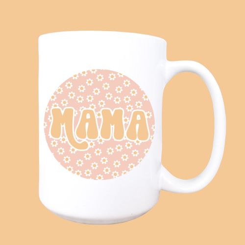 Floral mama ceramic coffee mug