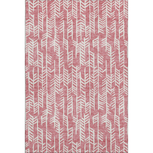 8' X 10' Blush And Ivory Tribal Washable Area Rug With UV Protection