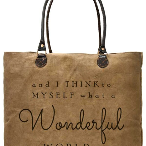 Wonderful World Recycled Military Tent Market Tote