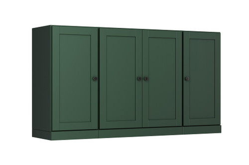 65" Green Solid Wood Two Drawer Sideboard With Four Doors