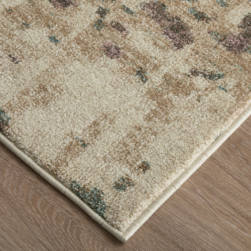 12' X 15' Ivory Blue And Purple Abstract Distressed Area Rug
