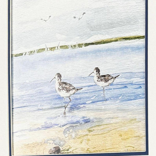 Set Of Two Sandpiper Beach Set of Set Brown Framed Wall Art