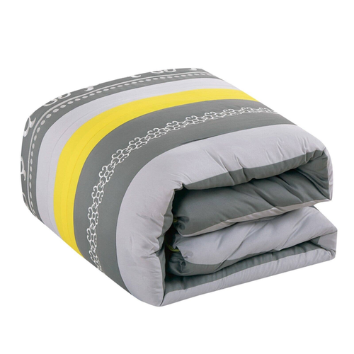 7 Piece Comforter Set Yellow Grey Boho Minimal Soft Bedding