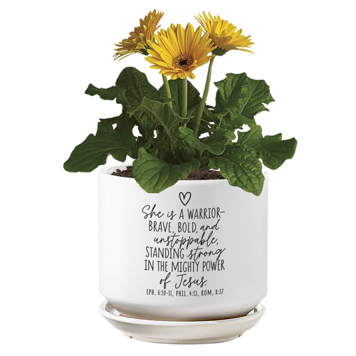 Planter She Is A Warrior Brave Bold