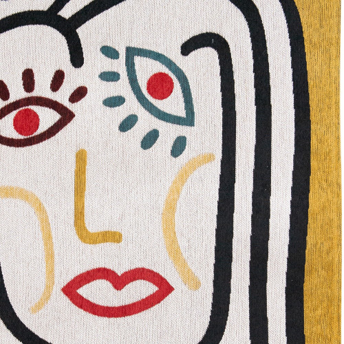 5' X 7' White Abstract Washable Area Rug