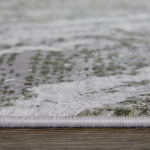 10' X 13' Taupe and Gray Abstract Power Loom Area Rug With Fringe