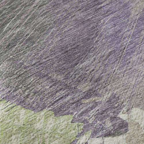 10' X 14' Artichoke Green Ivory And Taupe Abstract Washable Area Rug With UV Protection