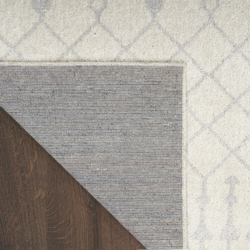 8' X 10' Gray and Ivory Moroccan Power Loom Washable Area Rug