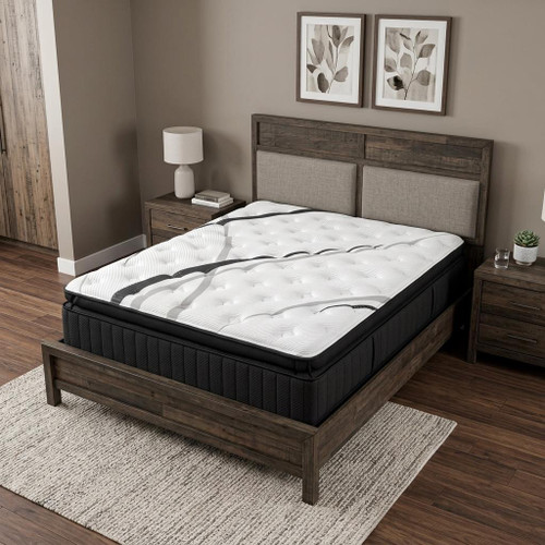 16" Graphite And Titanium Infused Split California King Gel Memory Foam Ultra plush Hybrid Mattress