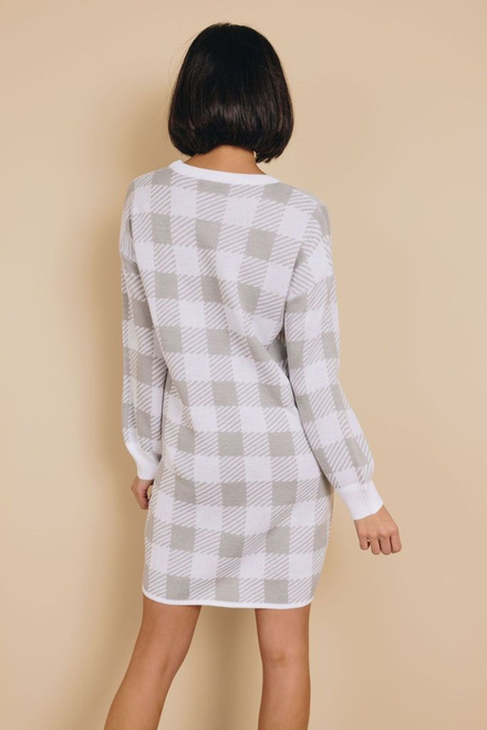 Raleigh Gingham Sweater Dress