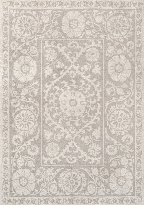 7' X 9' Beige And Gray Tribal Washable Area Rug With UV Protection