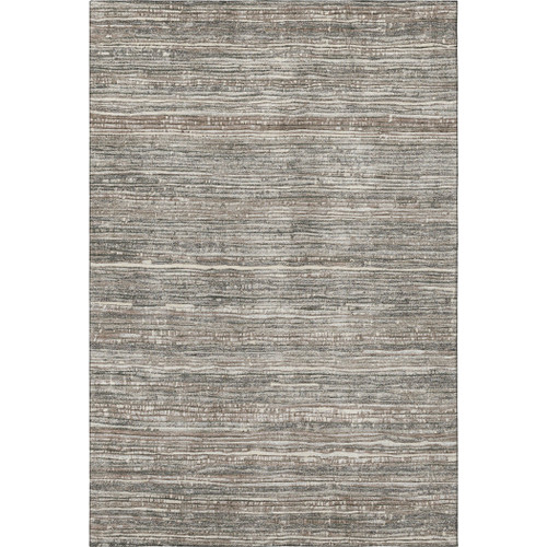 10' X 14' Beige And Taupe Striped Washable Area Rug With UV Protection