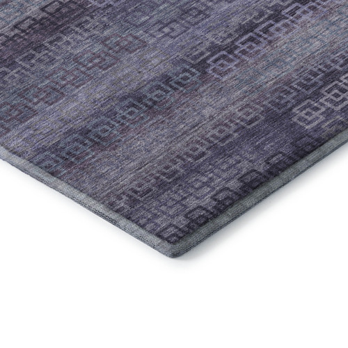 10' X 14' Plum And Purple Striped Washable Area Rug With UV Protection